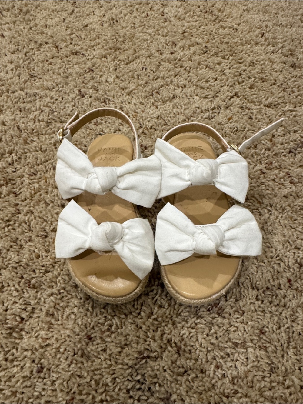 Janie and Jack White Bow Espadrille Sandals